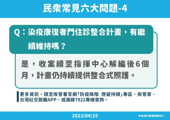 0425 6 防疫降階 應變持續 指揮中心解編規劃及相關事項民眾版