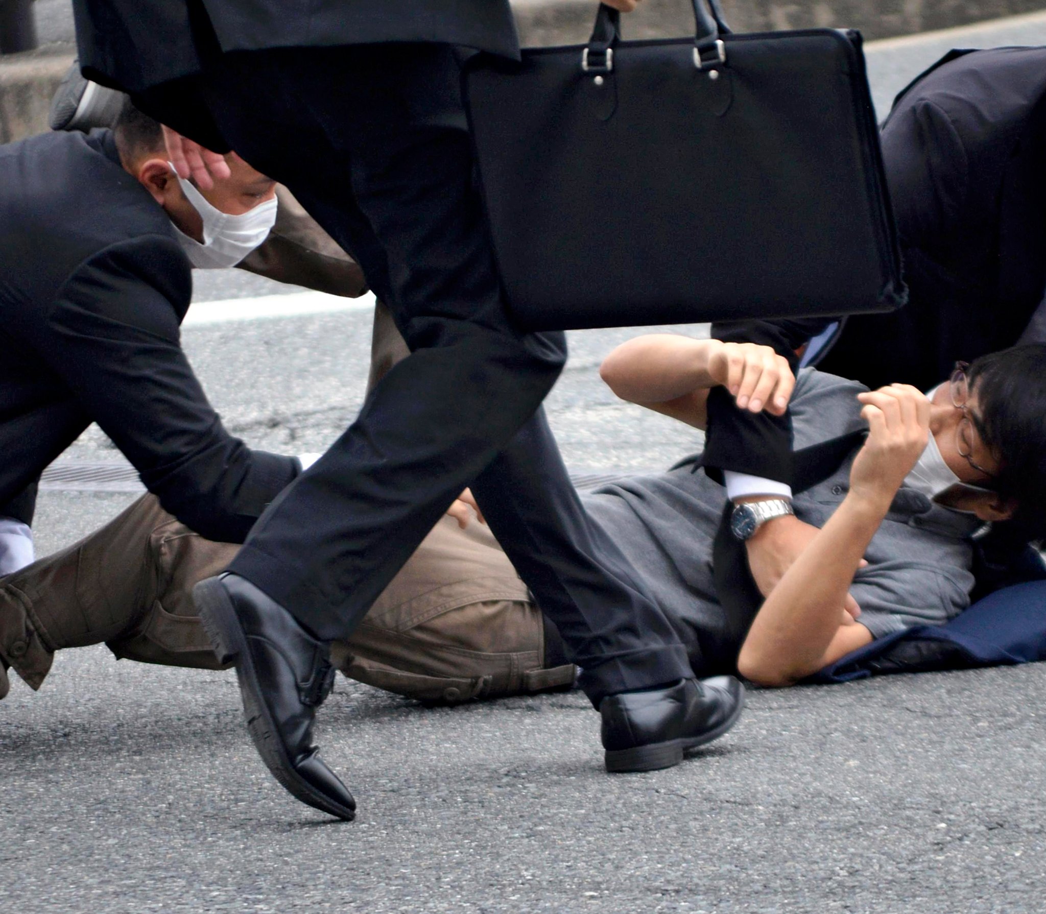 前日本安倍首相遭槍擊現場。（攝影／The Yomiuri Shimbun via AP Images／達志影像）
